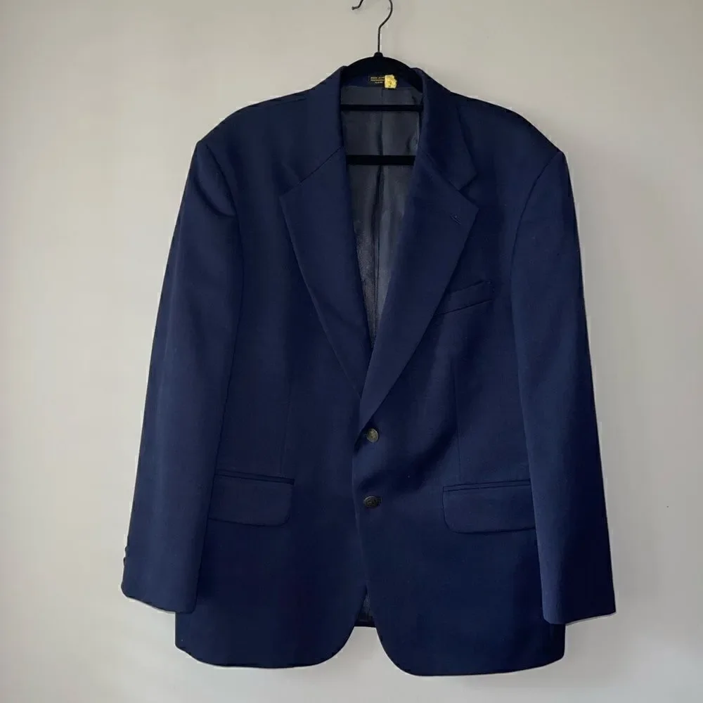 OSCAR DE LA RENTA Navy Blue Blazer Size 44R